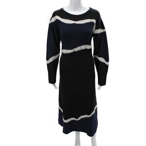 Beatrice Womens Sweater Dress Multicolor Wool Long Sleeve Round Neck Size 6